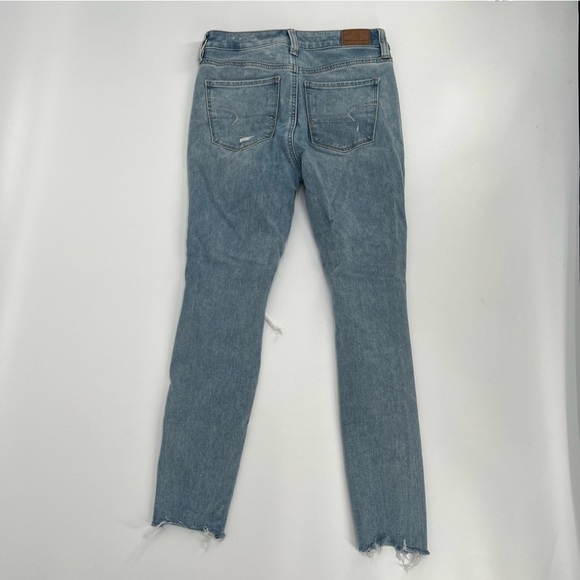 American Eagle Super High Rise Distressed Raw Hem Jeggings Size 4 Women’s - Picture 3 of 7